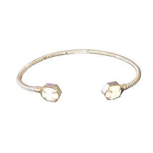 Kendra Scott Gold Plated Brass & White Quartz Drusy‎ Adjustable Cuff Bracelet
